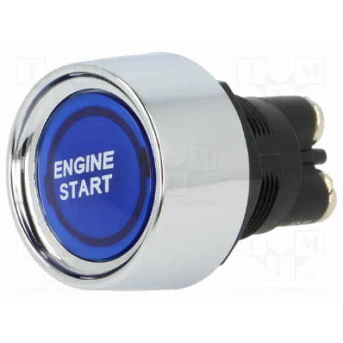 Mygtukinis jungiklis 50A/250VAC, 50A/12VDC OFF-(ON) mėlynas (variklio paleidimui)